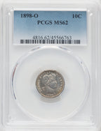 1898-O 10C Barber Dime PCGS MS62