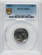 1937 5C Proof Buffalo Nickel PCGS PR66