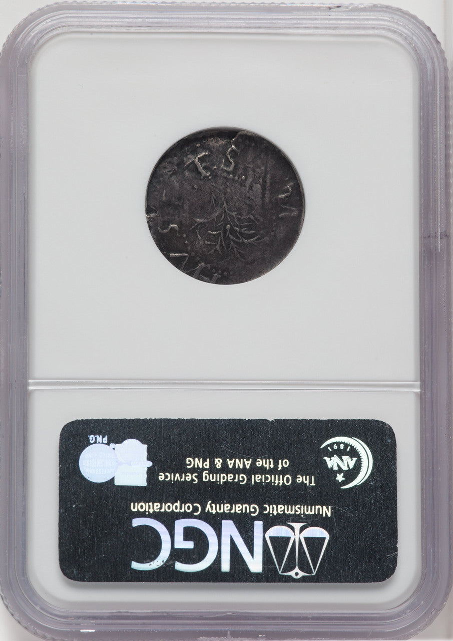 1652 6PENCE Oak Tree IN on Reverse Colonials NGC XF45