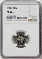1880 3CN Proof Three Cent Nickel NGC PR67+