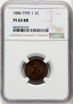 1886 Type One RB Proof Indian Cent NGC PR65