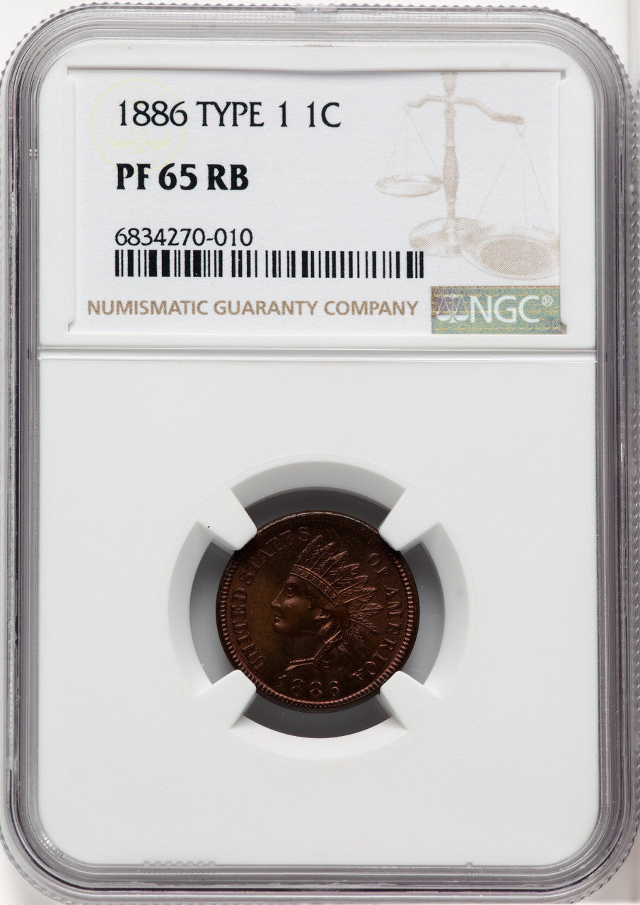 1886 Type One RB Proof Indian Cent NGC PR65