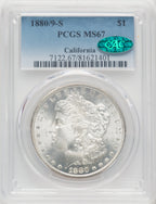1880/9-S $1 CAC Morgan Dollar PCGS MS67