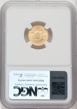 2008-W $5 Tenth-Ounce Gold Eagle Burnished Brown Label NGC MS70