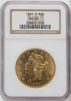 1901-S $20 Liberty Double Eagle NGC MS61
