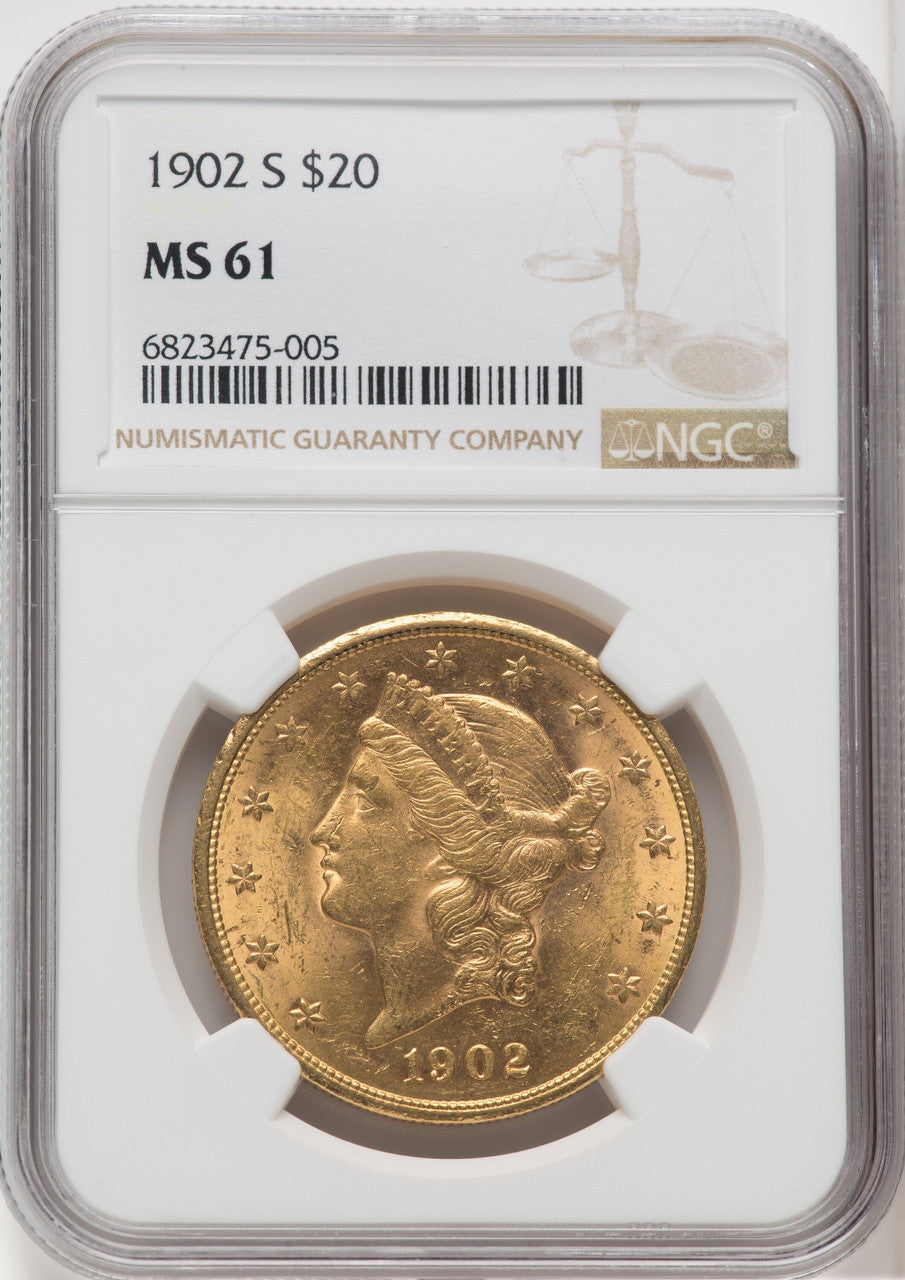 1902-S $20 Liberty Double Eagle NGC MS61