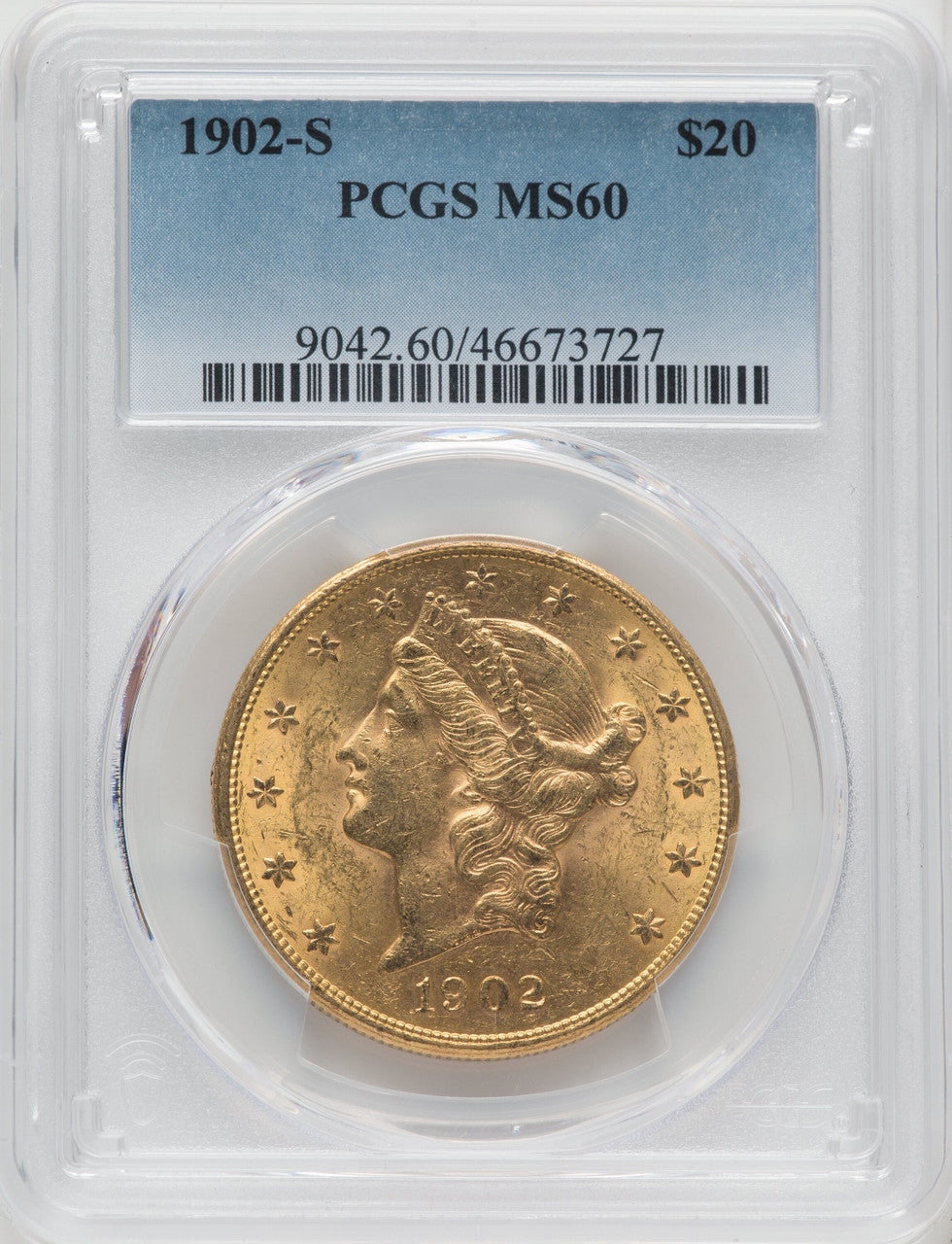 1902-S $20 Liberty Double Eagle PCGS MS60