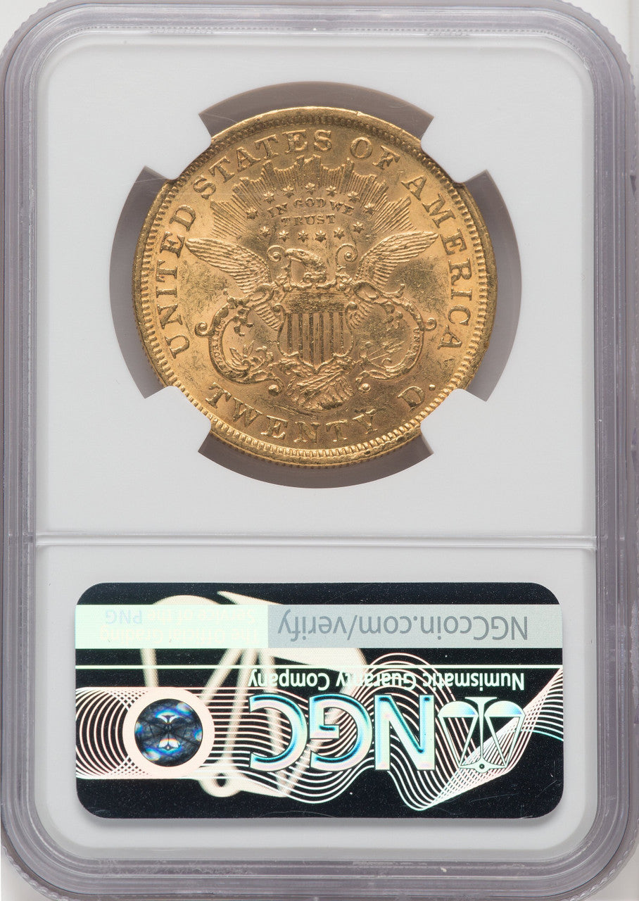1873 $20 OPEN 3 Liberty Double Eagle NGC MS61 (766345077)