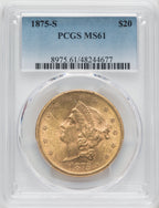 1875-S $20 Liberty Double Eagle PCGS MS61 (171398017)