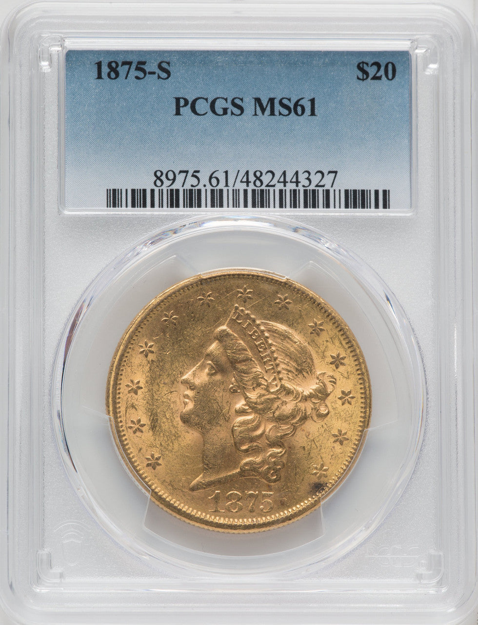 1875-S $20 Liberty Double Eagle PCGS MS61 (171398015)