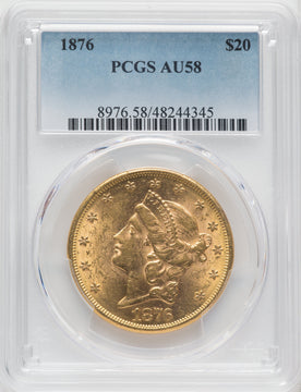 1876 $20 Liberty Double Eagle PCGS AU58 (171391001)
