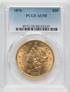 1876 $20 Liberty Double Eagle PCGS AU58 (171391001)