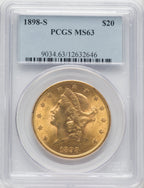 1898-S $20 Liberty Double Eagle PCGS MS63 (764519027)