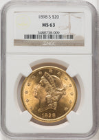1898-S $20 Liberty Double Eagle NGC MS63 (765619006)