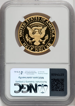 2014-W 50C Kennedy Gold 50th Anniversary Brown Label Proof Kennedy Half Dollar NGC PR70