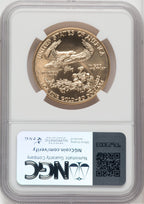 1995 $50 One-Ounce Gold Eagle Brown Label NGC MS70