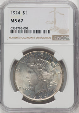 1924 $1 Peace Dollar NGC MS67 (766865027)