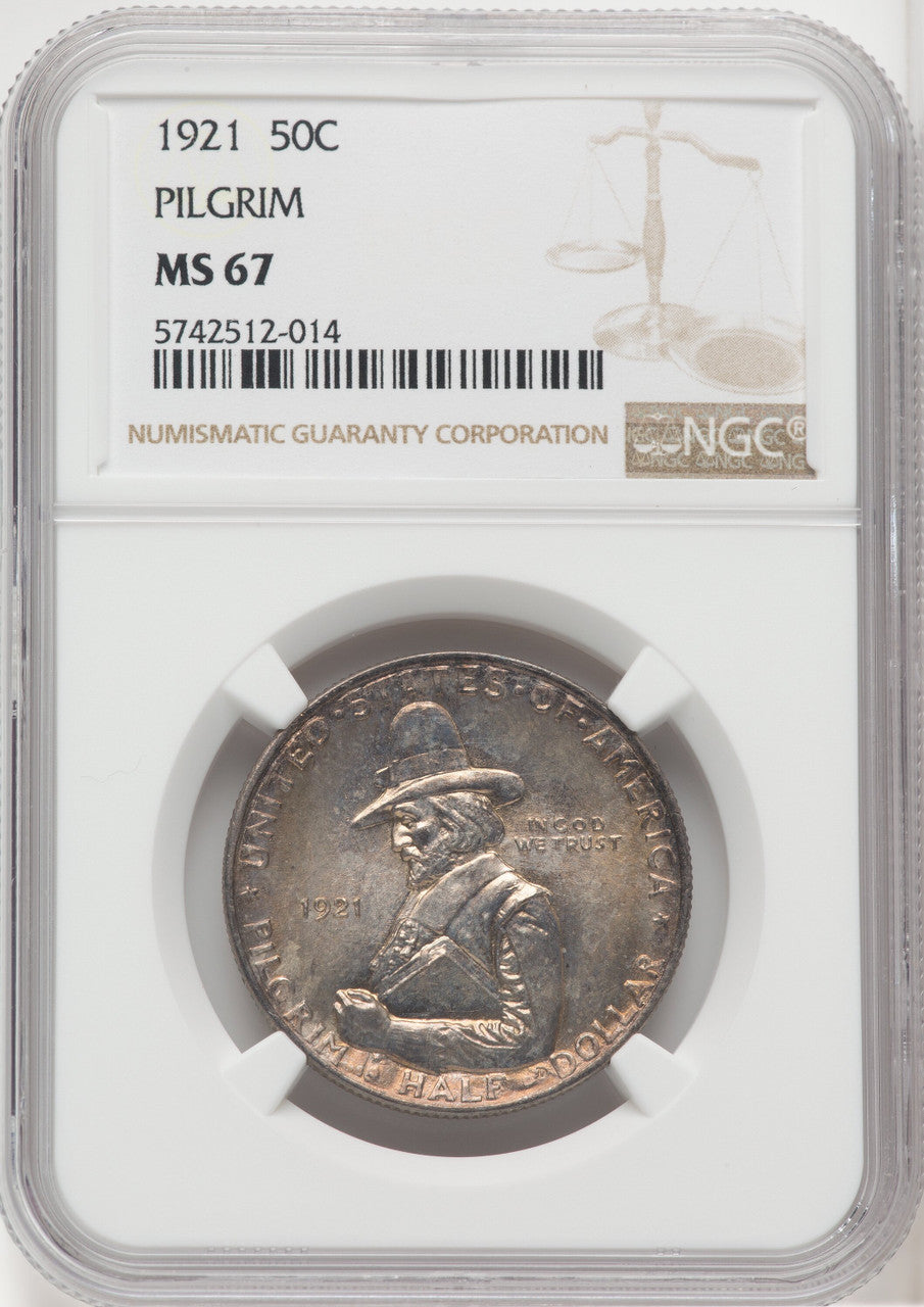 1921 50C Pilgrim Commemorative Silver NGC MS67 (766793036)