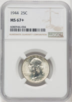 1944 25C Washington Quarter NGC MS67+ (766793029)