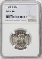 1948-S 25C Washington Quarter NGC MS67+