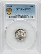 1943 10C FB Mercury Dime PCGS MS68