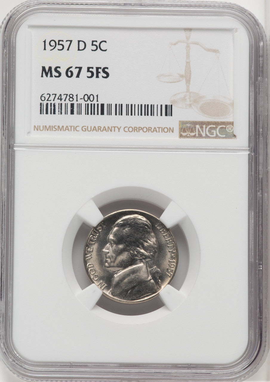 1957-D 5C FS Jefferson Nickel NGC MS67