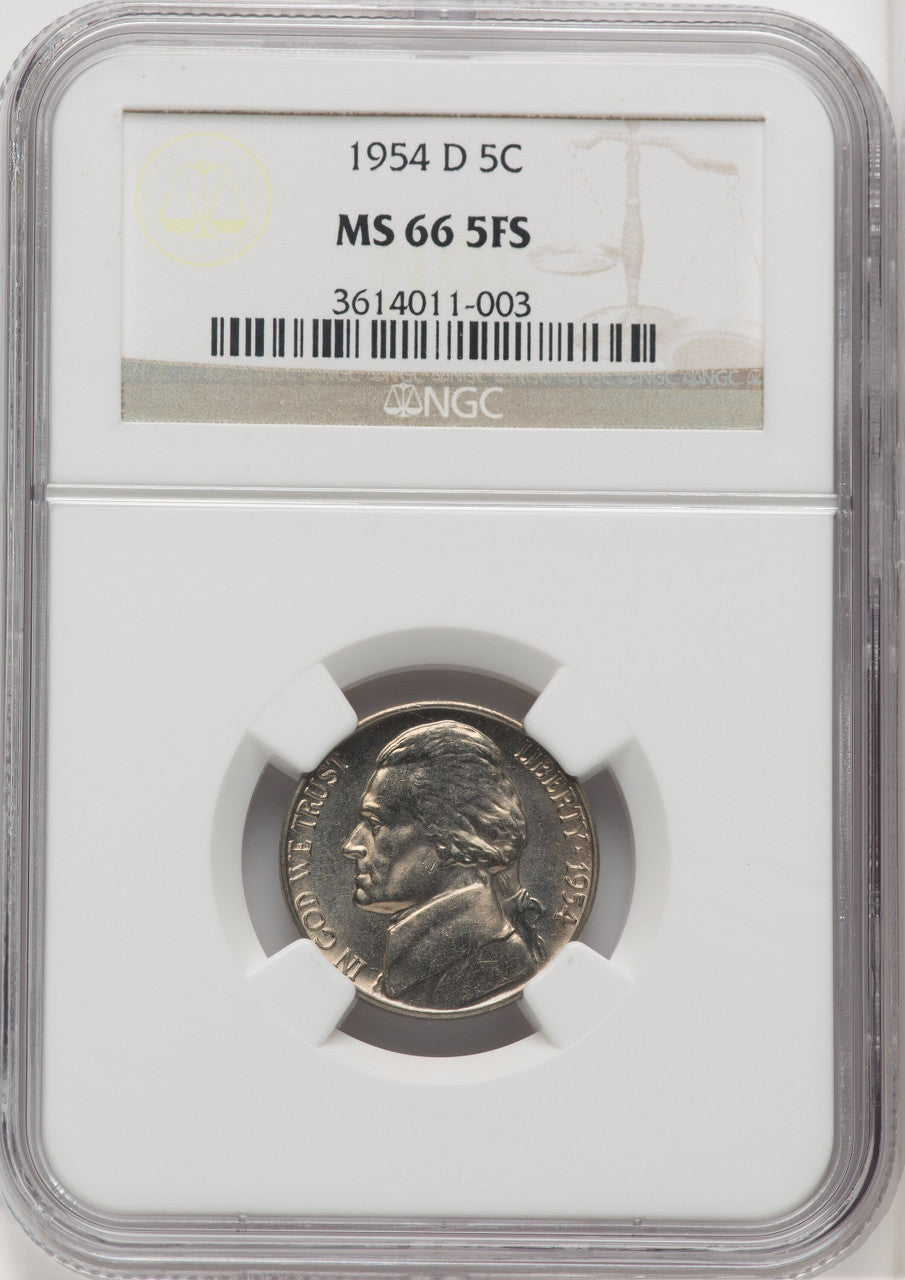1954-D 5C FS Jefferson Nickel NGC MS66 (766793013)