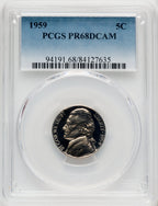 1959 5C Proof Jefferson Nickel PCGS PR68