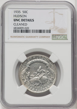 1935 50C Hudson Commemorative Silver Details NGC MS60