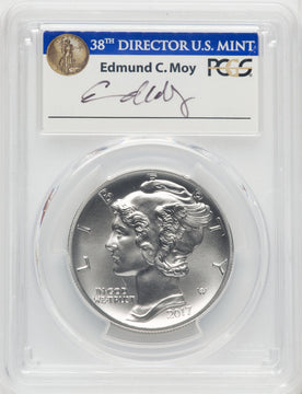 2017 $25 Palladium Eagle First Day of Issue PCGS MS70 Moy Signed