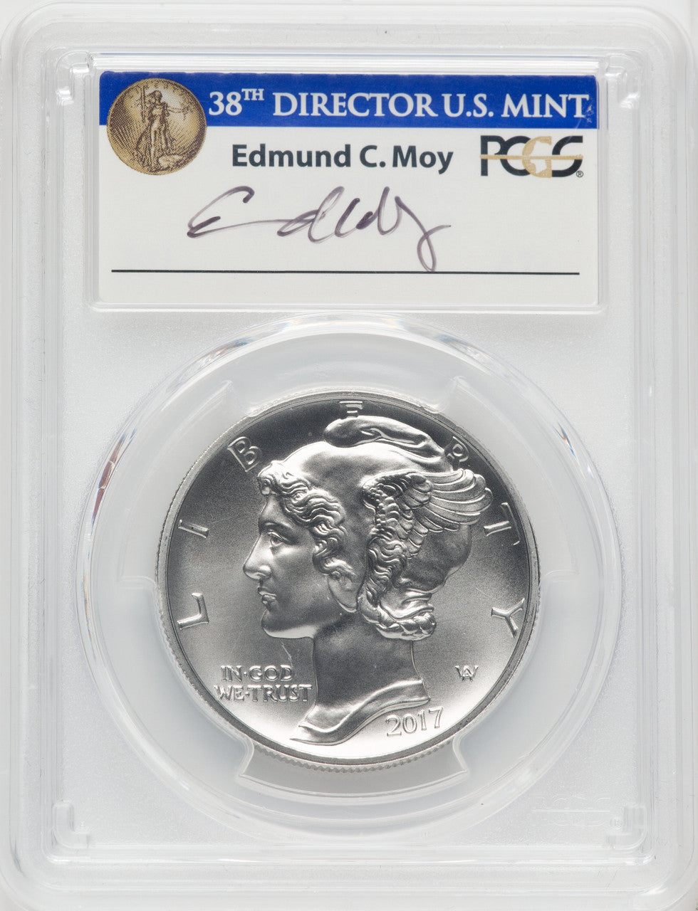 2017 $25 Palladium Eagle First Day of Issue PCGS MS70 Moy Signed