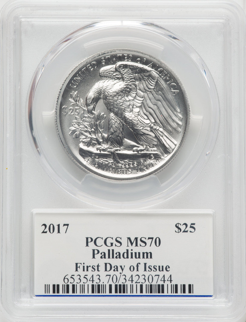 2017 $25 Palladium Eagle First Day of Issue PCGS MS70 Moy Signed