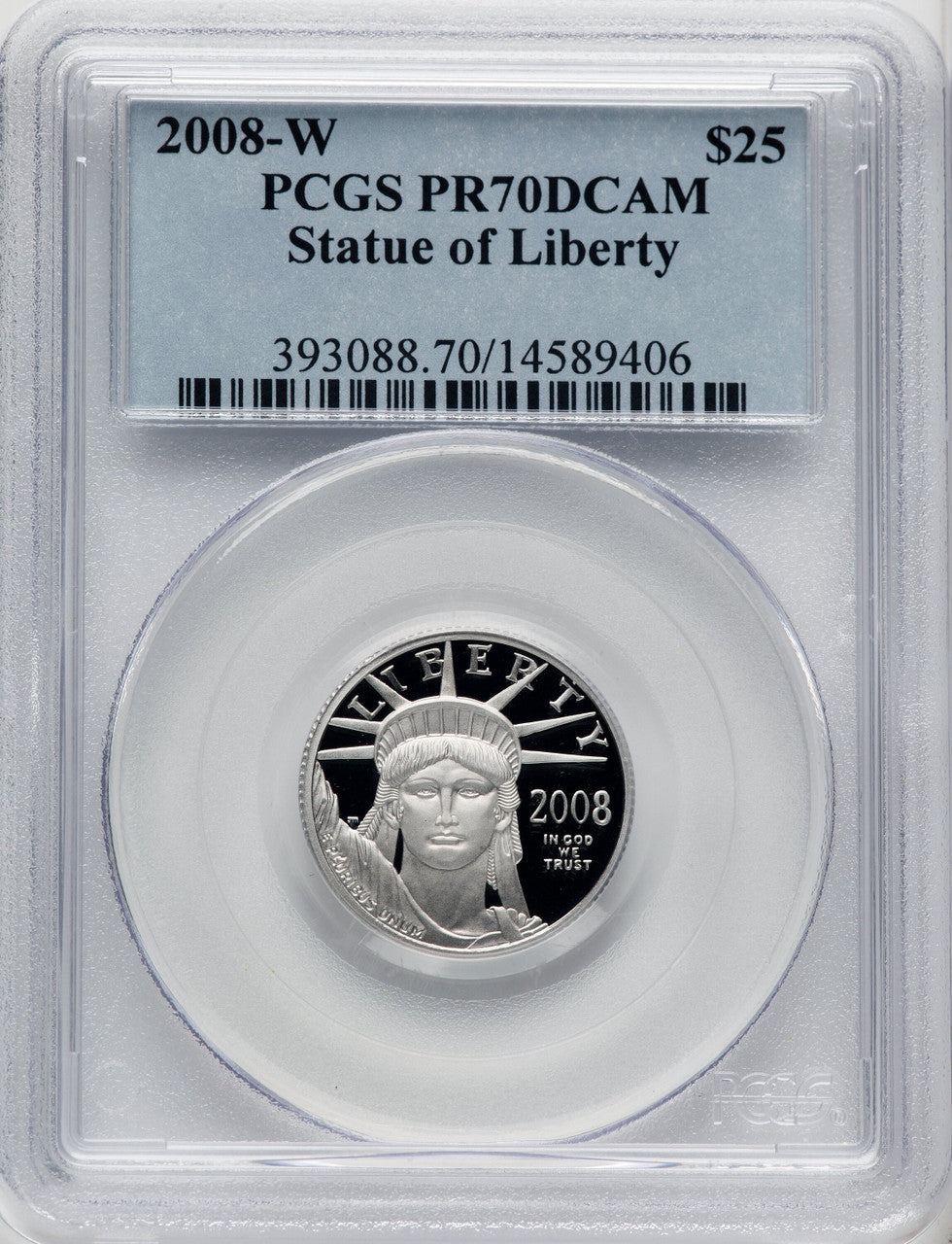 2008-W $25 Quarter-Ounce Platinum Eagle Statue of Liberty PCGS PR70 (505950068)