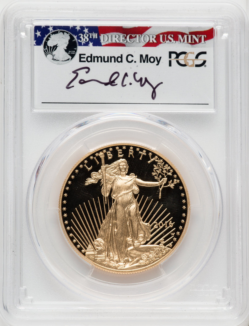 2016-W $50 One-Ounce Gold Eagle 30th Anniversary FDI Moy Signature PCGS PR70