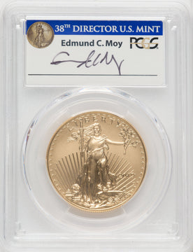 2019-W 1 oz Burnished Gold Eagle FDI PCGS SP70 Ed Moy