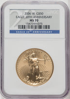 2006-W $50 One-Ounce Gold Eagle 20th Anniversary NGC MS70 (505950029)