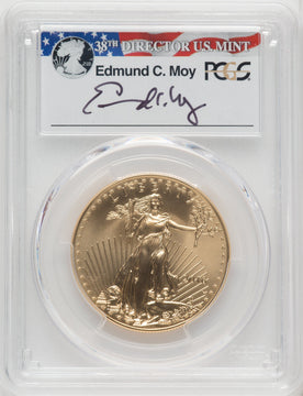 2016-W $50 One-Ounce Gold Eagle Burnished 30th Anniversary First Strike Moy 1 of 150 PCGS SP70