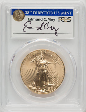 2017 $50 One-Ounce Gold Eagle First Day of Issue 1 of 540 Moy Signature PCGS MS70