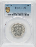 1913-S 25C Barber Quarter PCGS AU58