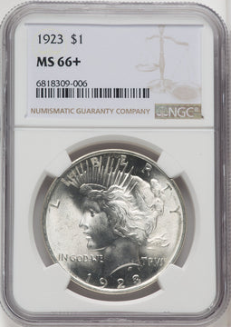 1923 $1 Peace Dollar NGC MS66+ (766996006)