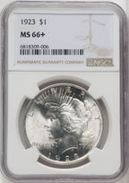 1923 $1 Peace Dollar NGC MS66+ (766996006)