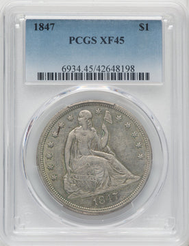1847 S$1 Seated Dollar PCGS XF45