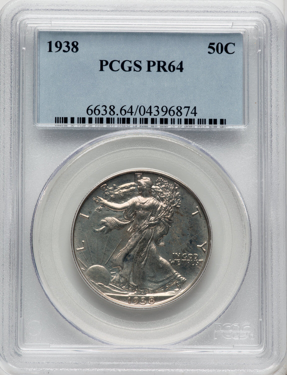 1938 50C Proof Walking Liberty Half Dollar PCGS PR64