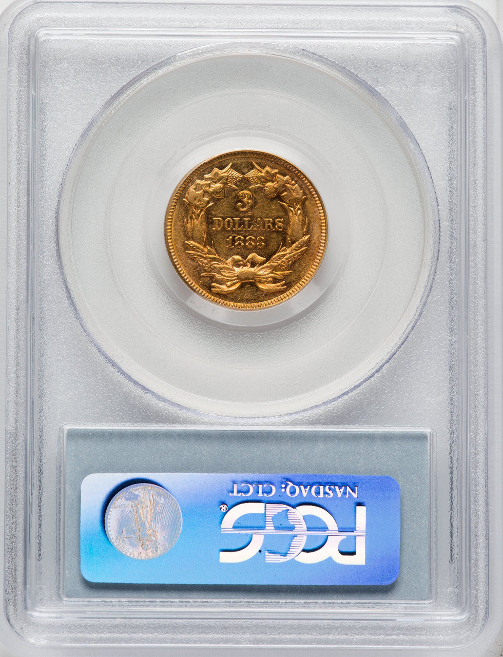 1883 $3 Three Dollar Gold Pieces PCGS AU58