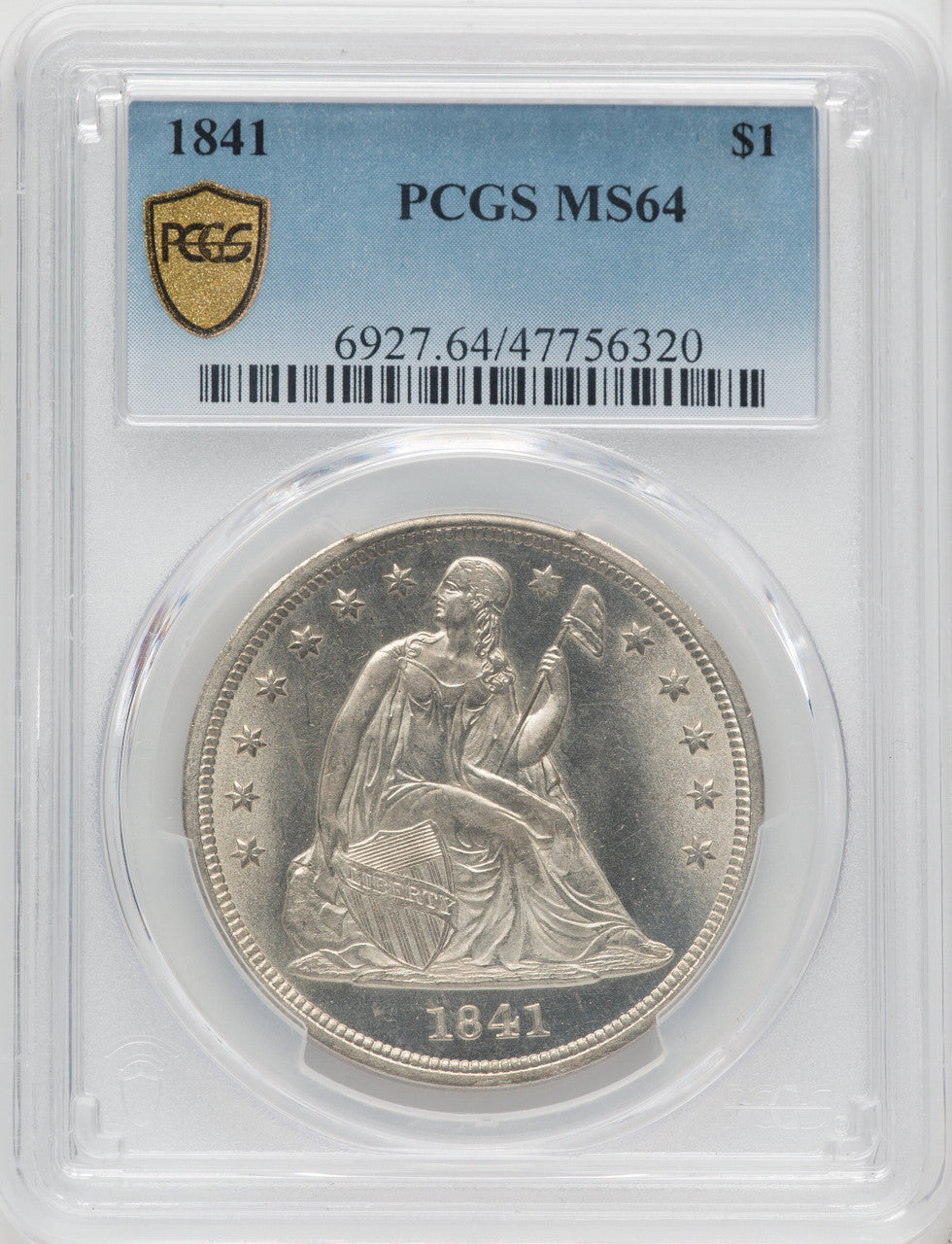 1841 S$1 Seated Dollar PCGS MS64