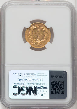 1864 $3 Three Dollar Gold Pieces NGC AU58