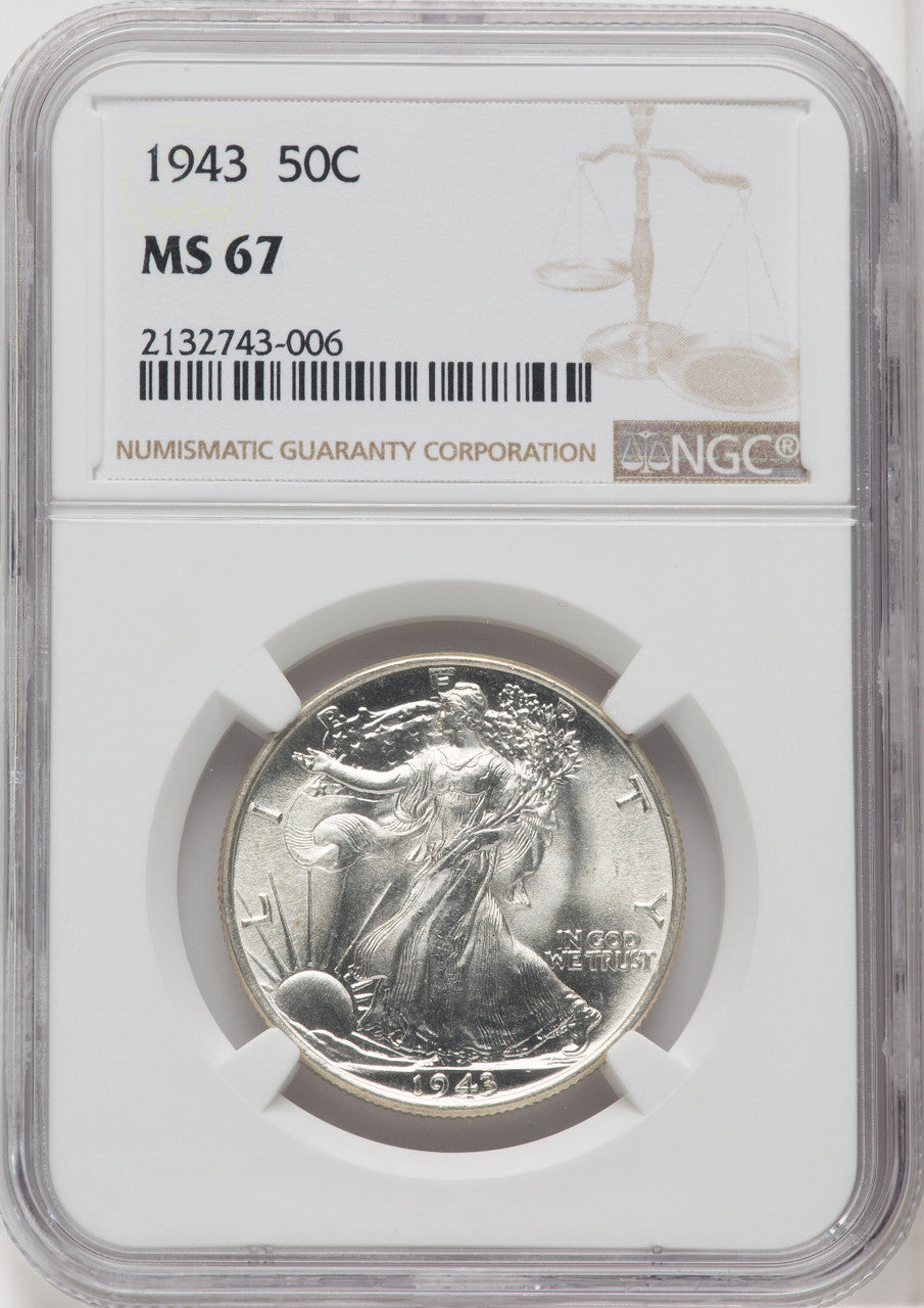 1943 50C Walking Liberty Half Dollar NGC MS67 (766923040)
