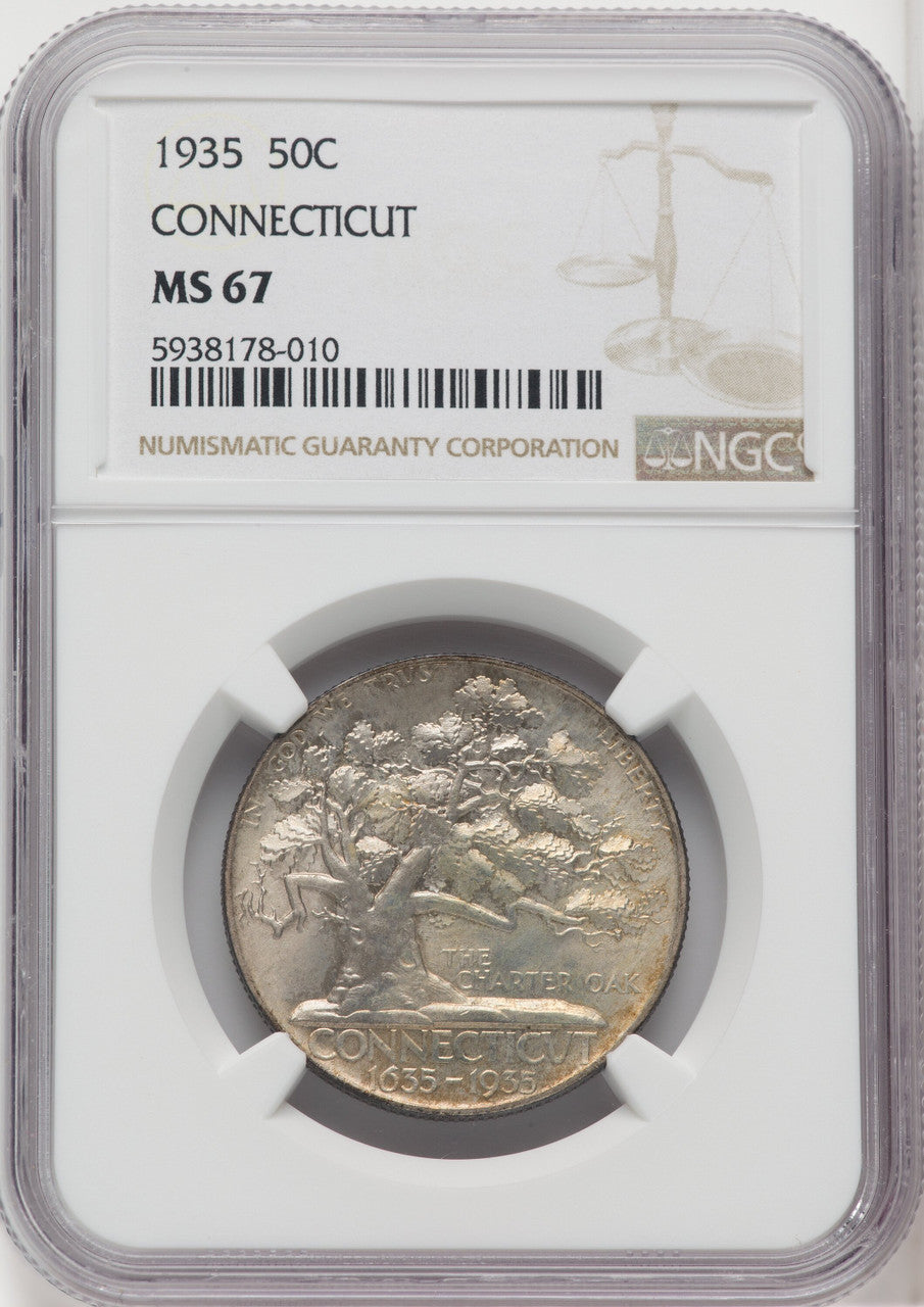 1935 50C Connecticut Commemorative Silver NGC MS67 (766932001)