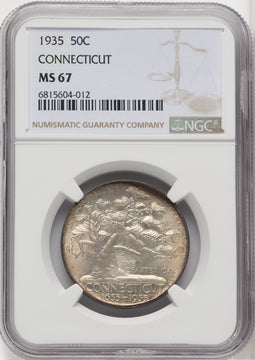 1935 50C Connecticut Commemorative Silver NGC MS67 (766923038)