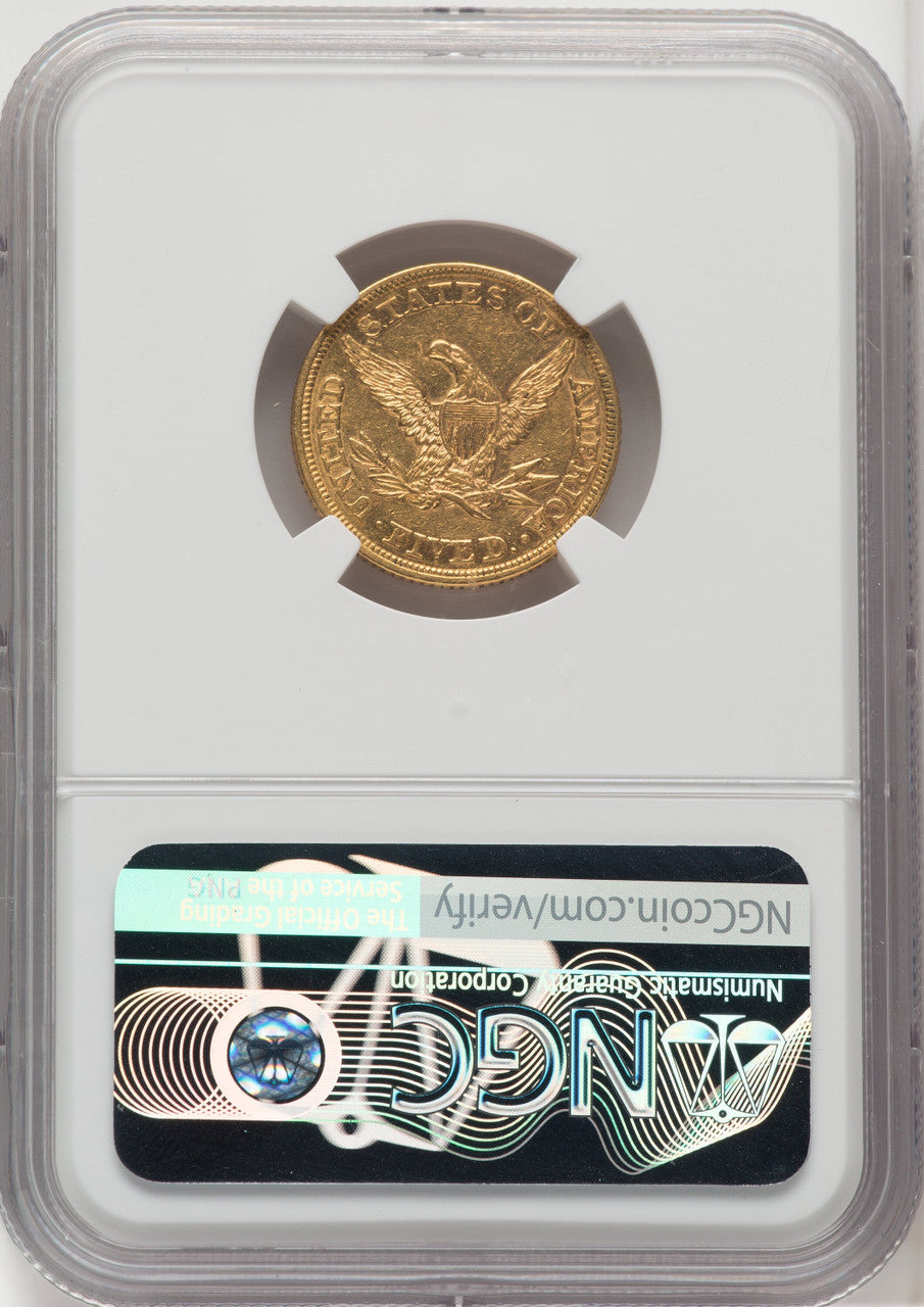 1858 $5 Liberty Half Eagle NGC AU58